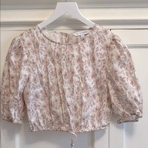 Intermix Floral Women's Top - Cream and Brown